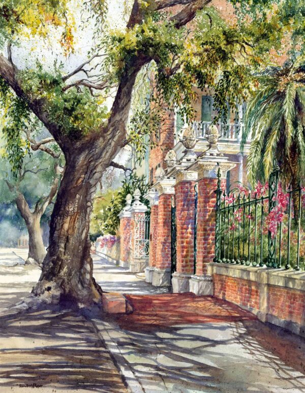 Sandra Roper, Pineapple Gates, 16.5x22 Watercolor