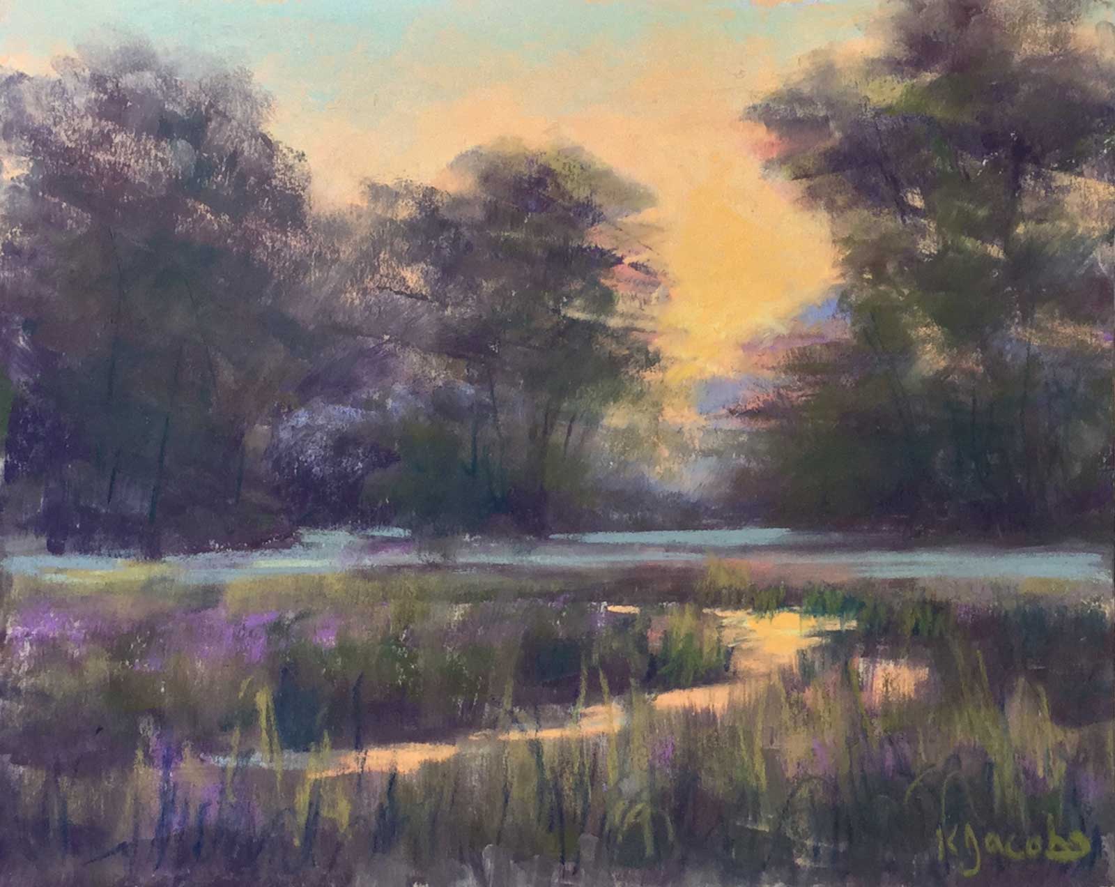 Kellie Jacobs, Early Morning Reflections, Pastel 8x10 $495