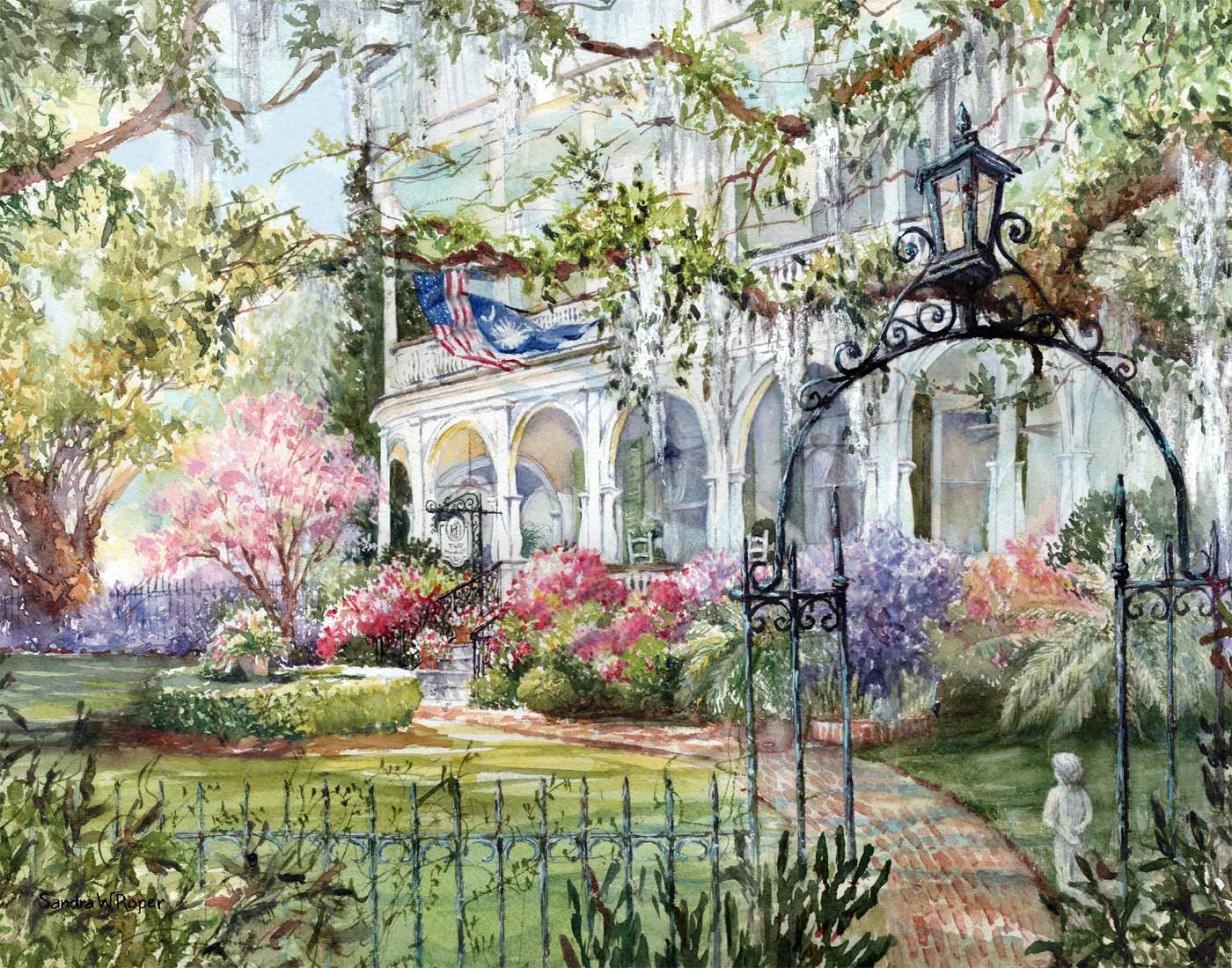 Sandra Roper, Springtime at Meeting Street, Watercolor 16x20 $1100